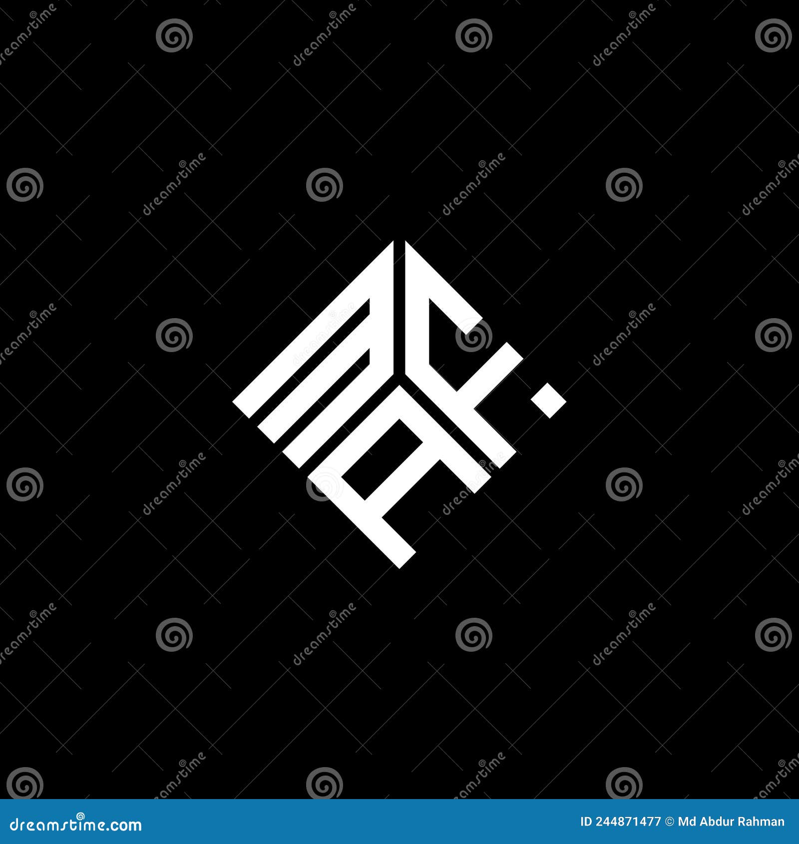 maf letter logo  on black background. maf creative initials letter logo concept. maf letter 