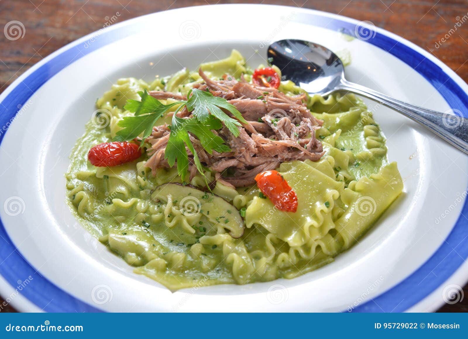 Mafaldine Pork Meat stock photo. Image of cuisine, pork 95729022