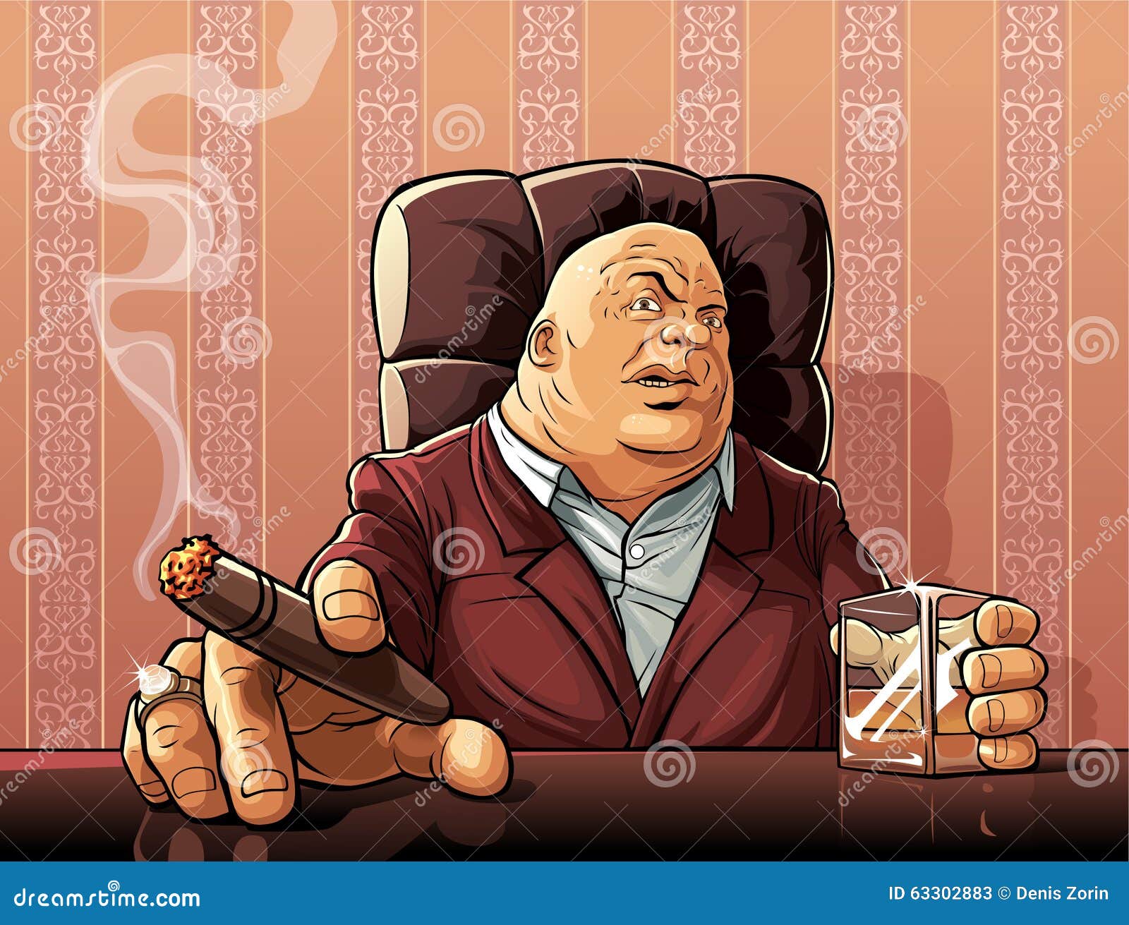 Mafia boss stock vector. Illustration of chair, thug - 63302883