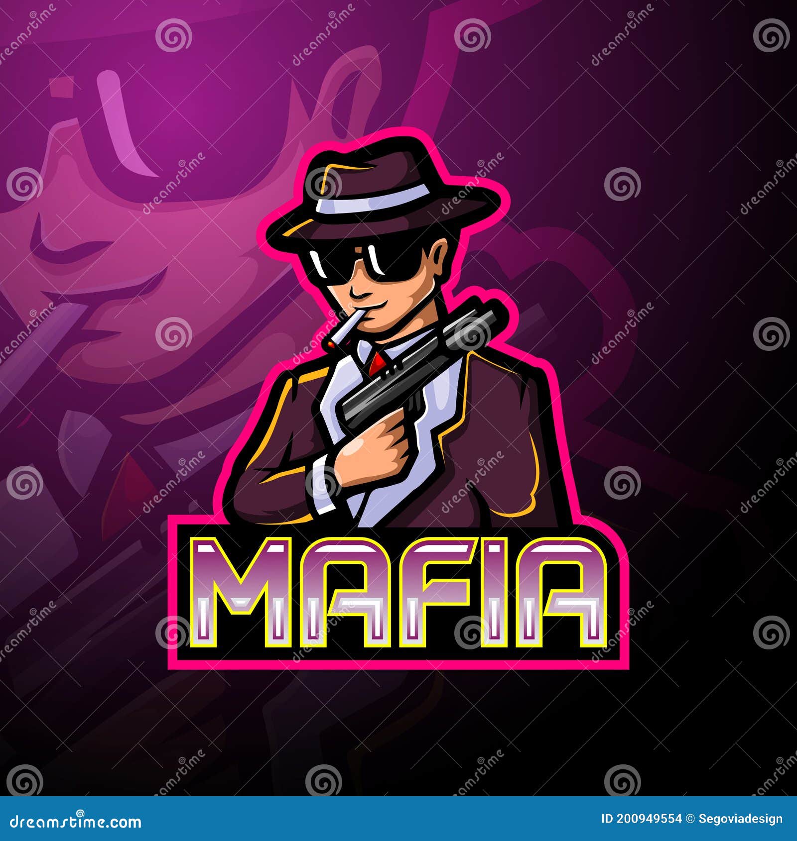 Mafia Esport Logo Mascot Design Stock Vector - Illustration of club