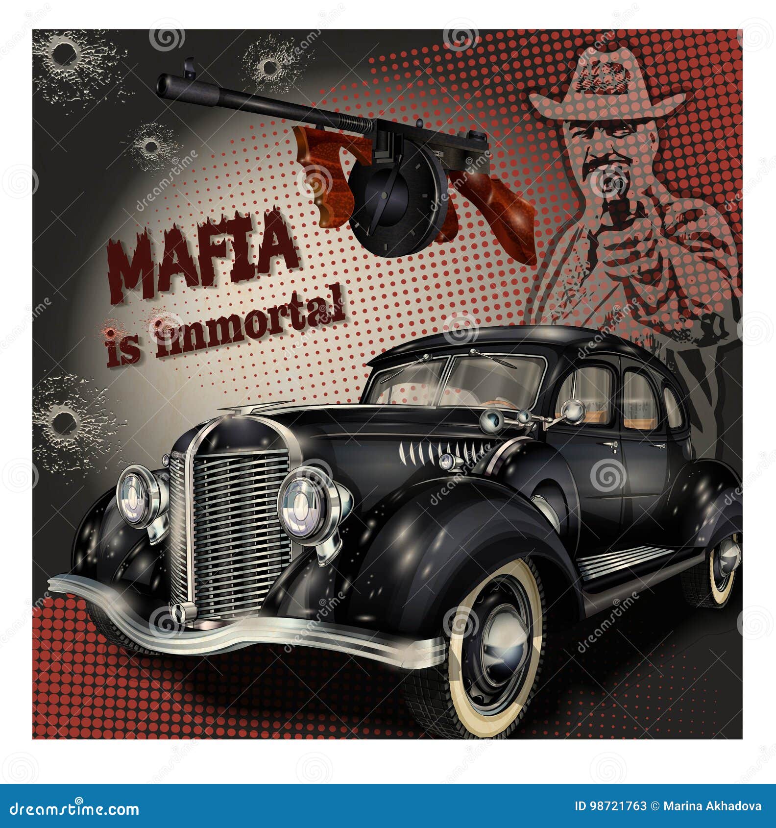 Mafia or Gangster Background Stock Illustration - Illustration of  fashioned, classic: 98721763