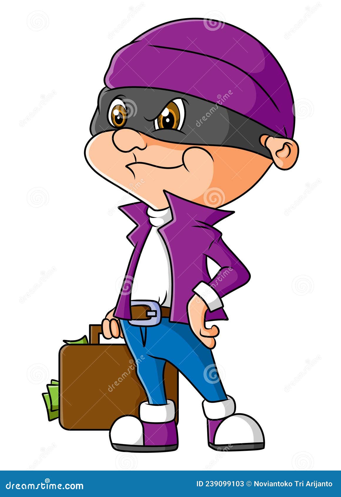 The Mafia is Holding the Suite Case Full of Money Stock Vector