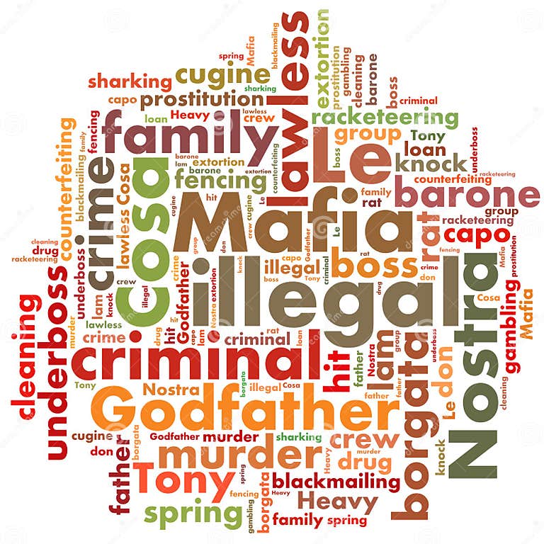Mafia words stock illustration. Illustration of underboss 29520898