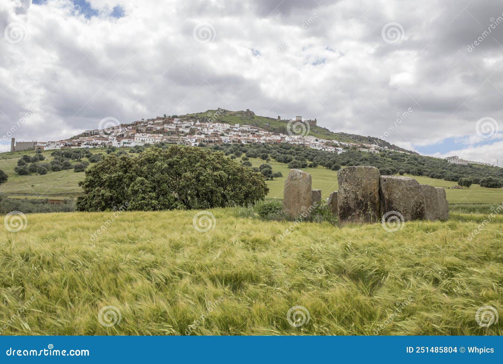 magacela town from dolmen, extremadura, spain