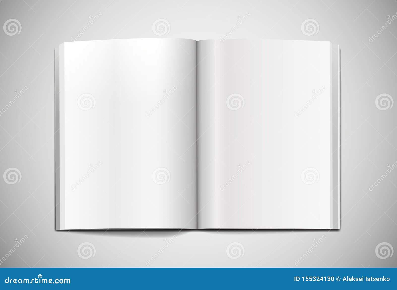 Magazine Mockup Spread Template Realistic Light Stock Vector Intended For Blank Magazine Spread Template