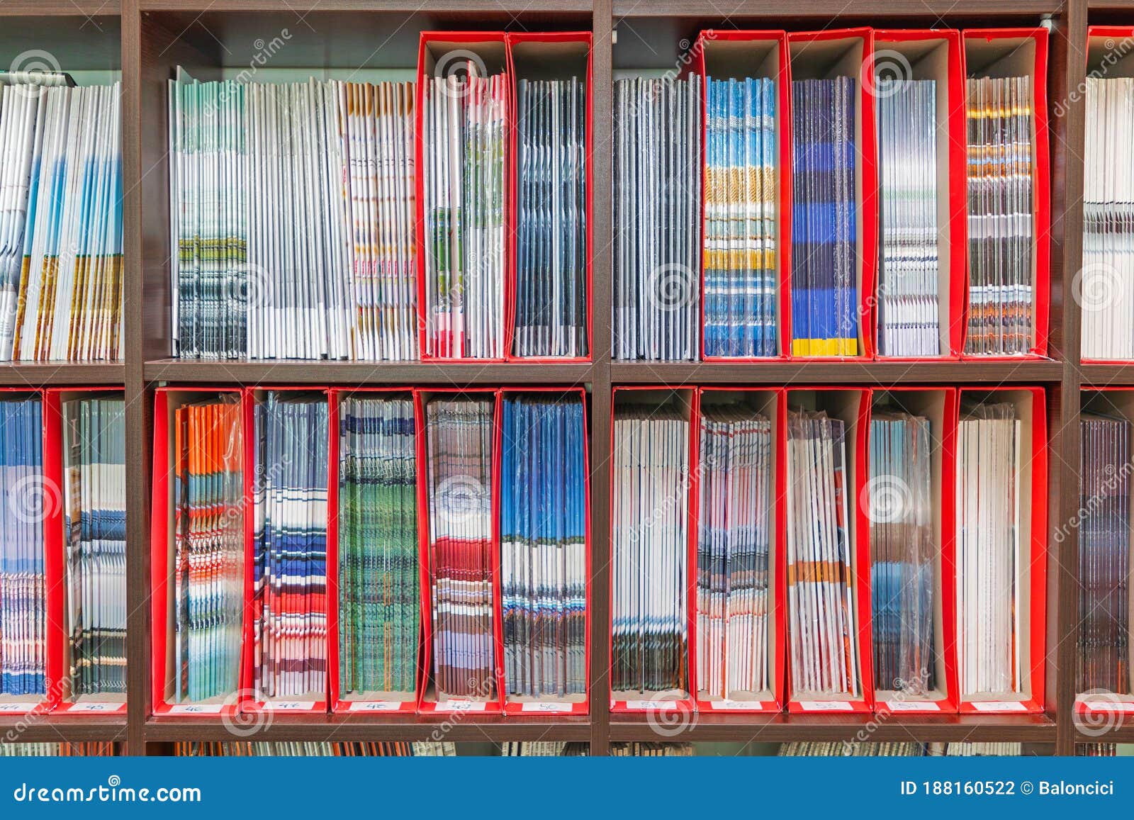 Magazines Shelf stock photo. Image of newspaper, book 188160522