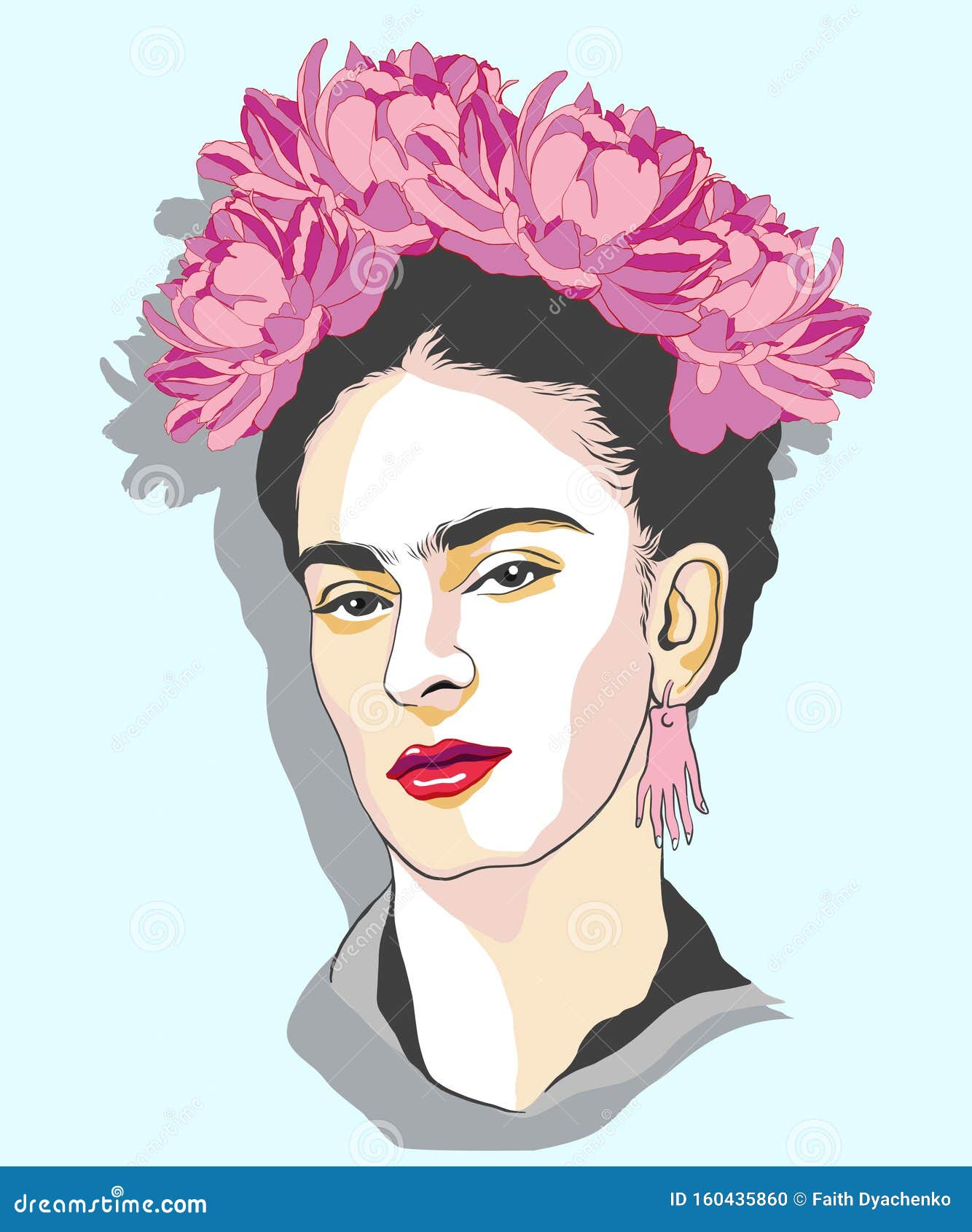 Magdalena Carmen Frida Kahlo Portrait Editorial Image - Illustration of ...