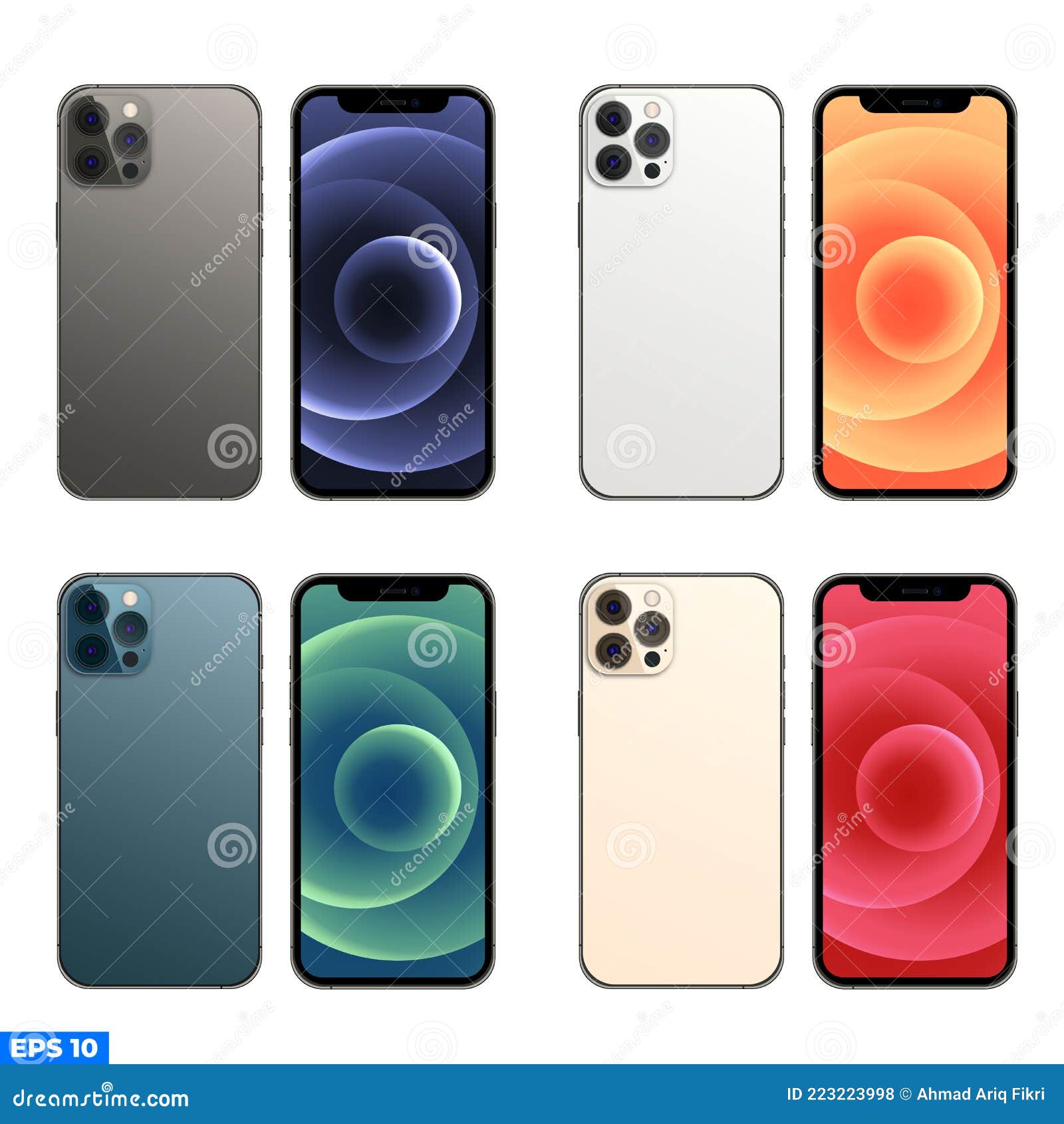 Magelang Indonesia July 03 21 New Iphone 12 Pro Or Pro Max In Four Colors Graphite Pacific Blue Silver Gold By Apple Editorial Stock Photo Illustration Of Portable Background