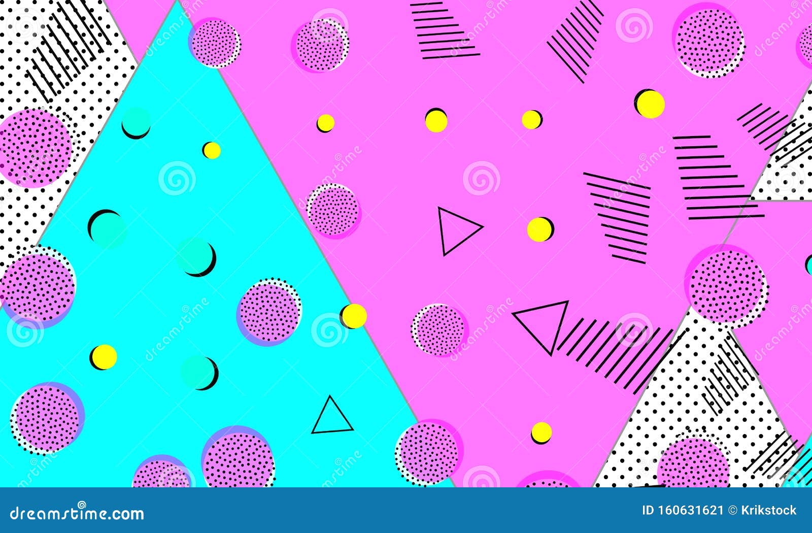 Magenta Funky Wallpaper. Turquoise Halftone Stock Vector - Illustration of  prints, blue: 160631621