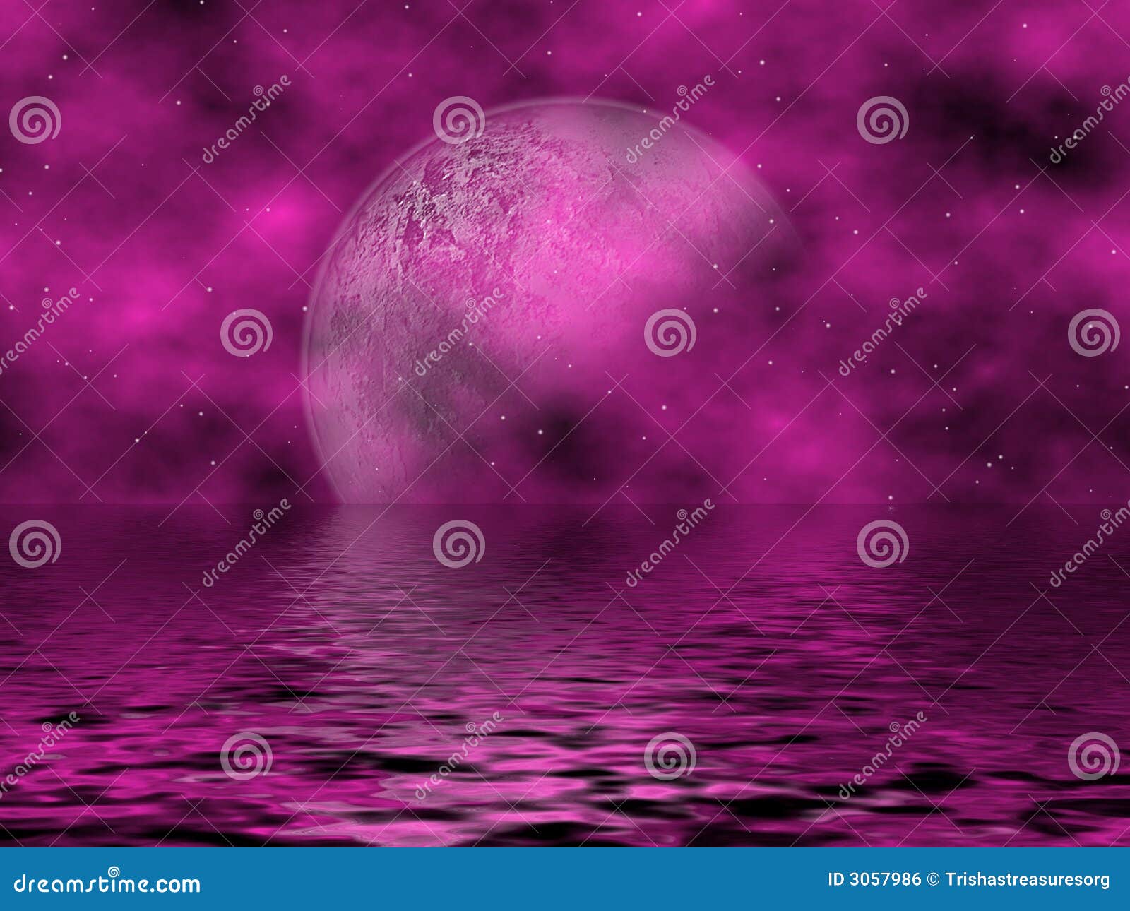 magenta moon & water