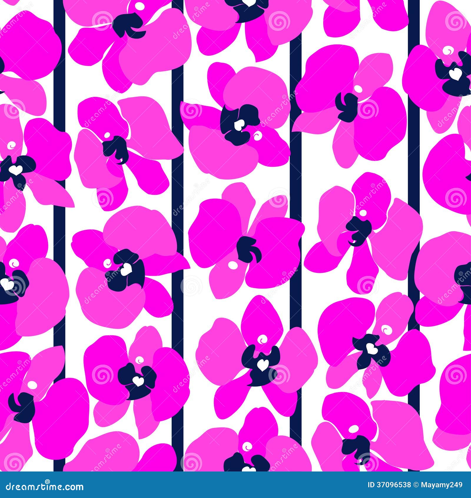 Magenta orchids seamless stock vector. Illustration of wallpaper - 37096538