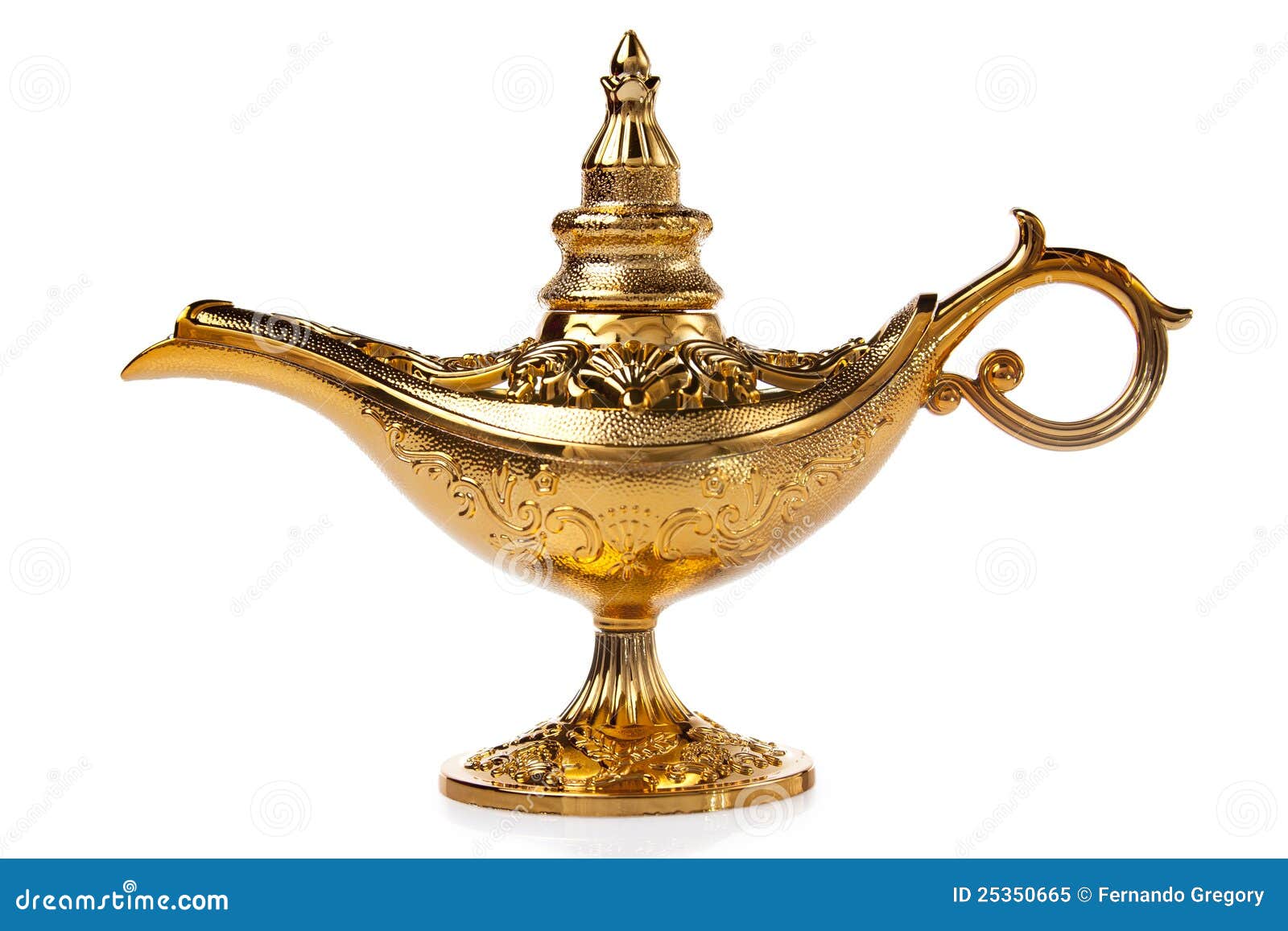 magic aladdin's genie lamp  on white