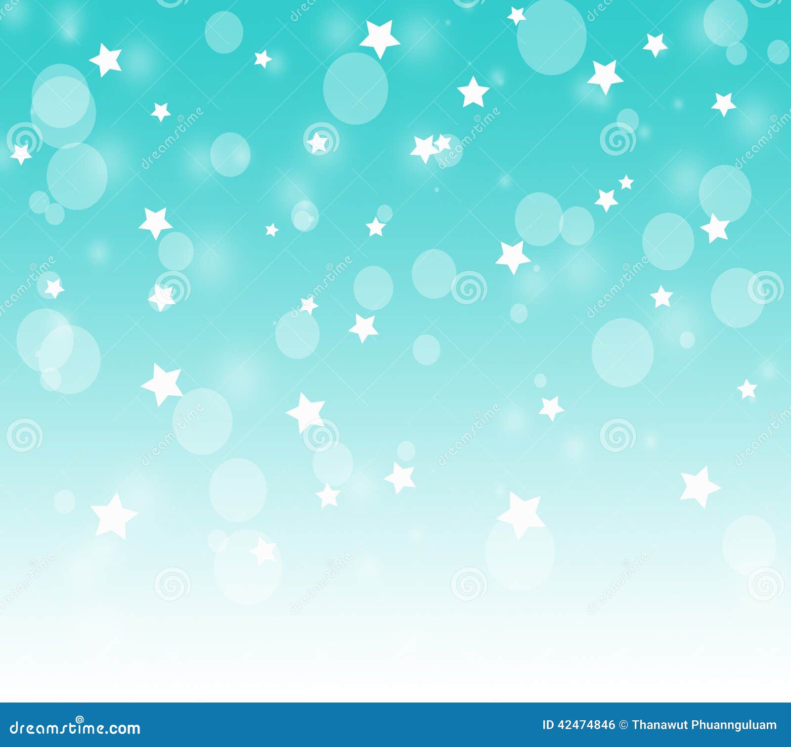 Magic Bokeh White Star on a Blue Background Stock Illustration
