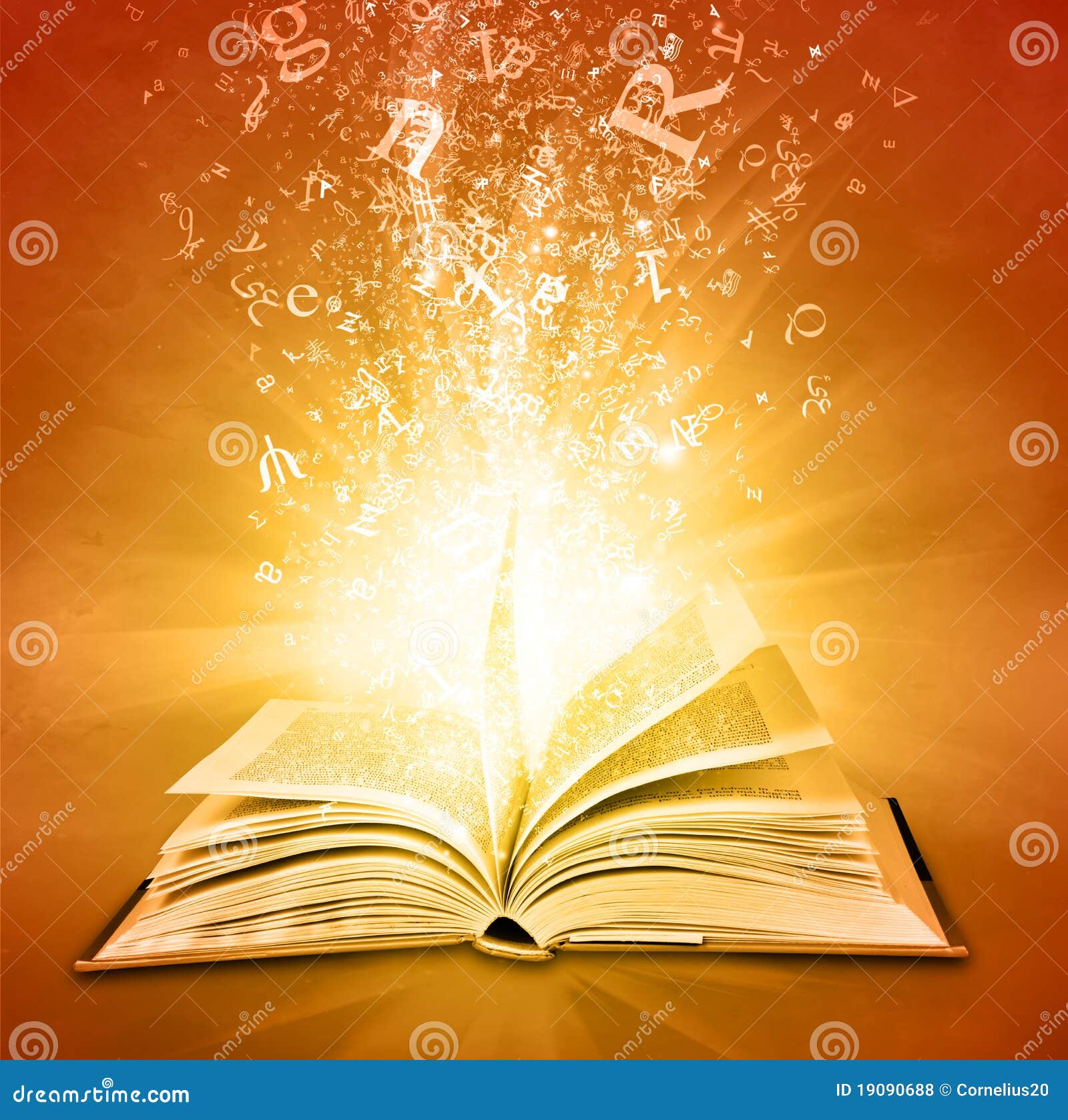 Magic Book With Magic Lights Stock Photo, Picture and Royalty Free