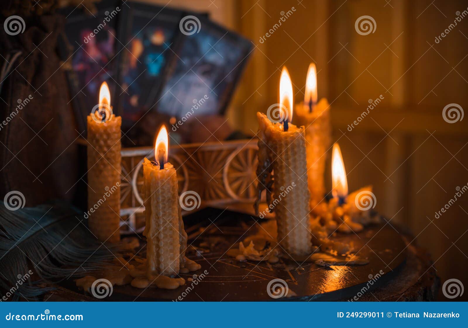 magic concept. paganism and wicca rite, altar of witch