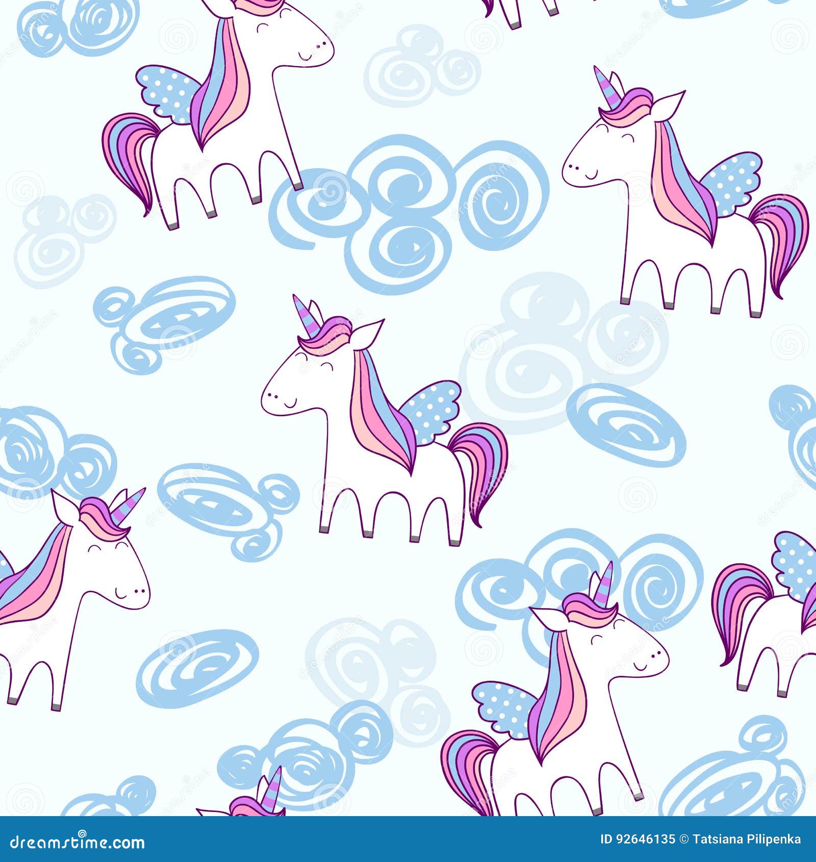 Magic cute unicorn stock vector. Illustration of background - 92646135