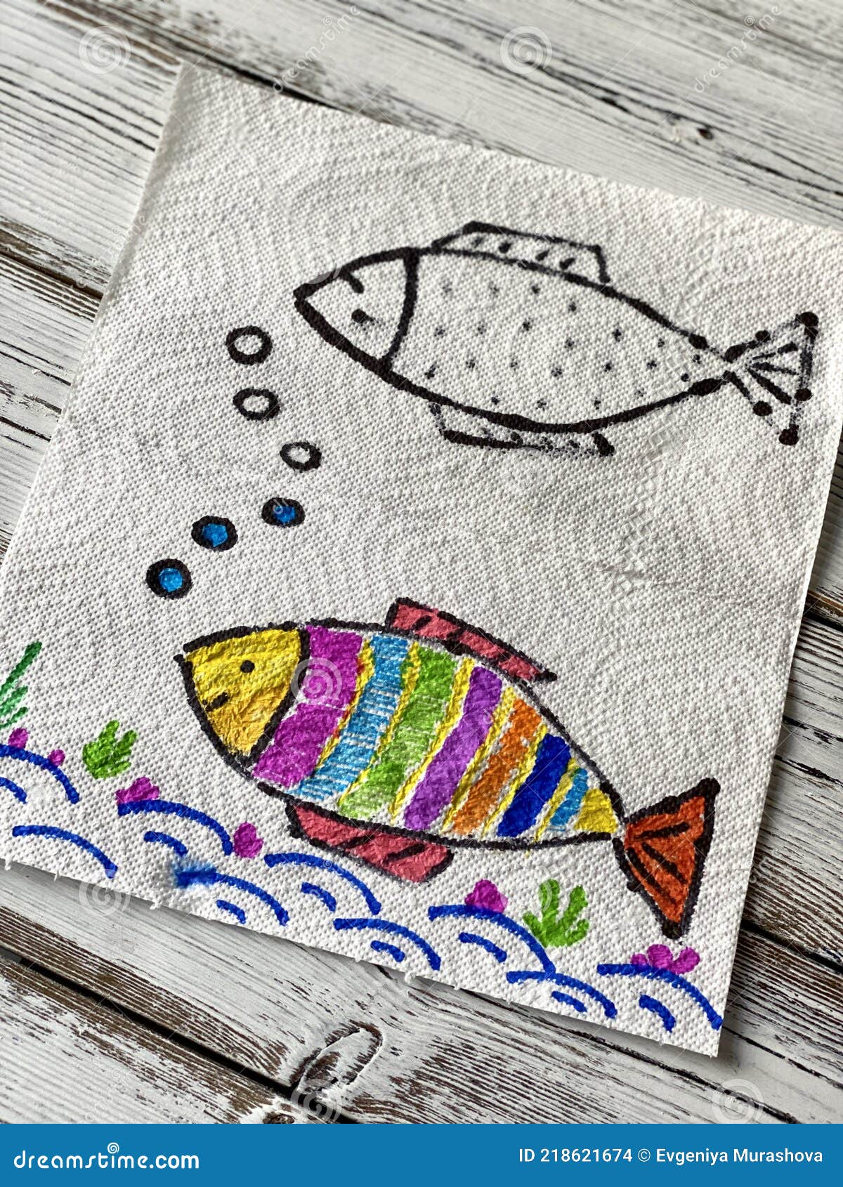 Magic, Drawing Fish, Appears in the Water, Coloring Book. Stock Photo -  Image of imagination, focus: 218621674