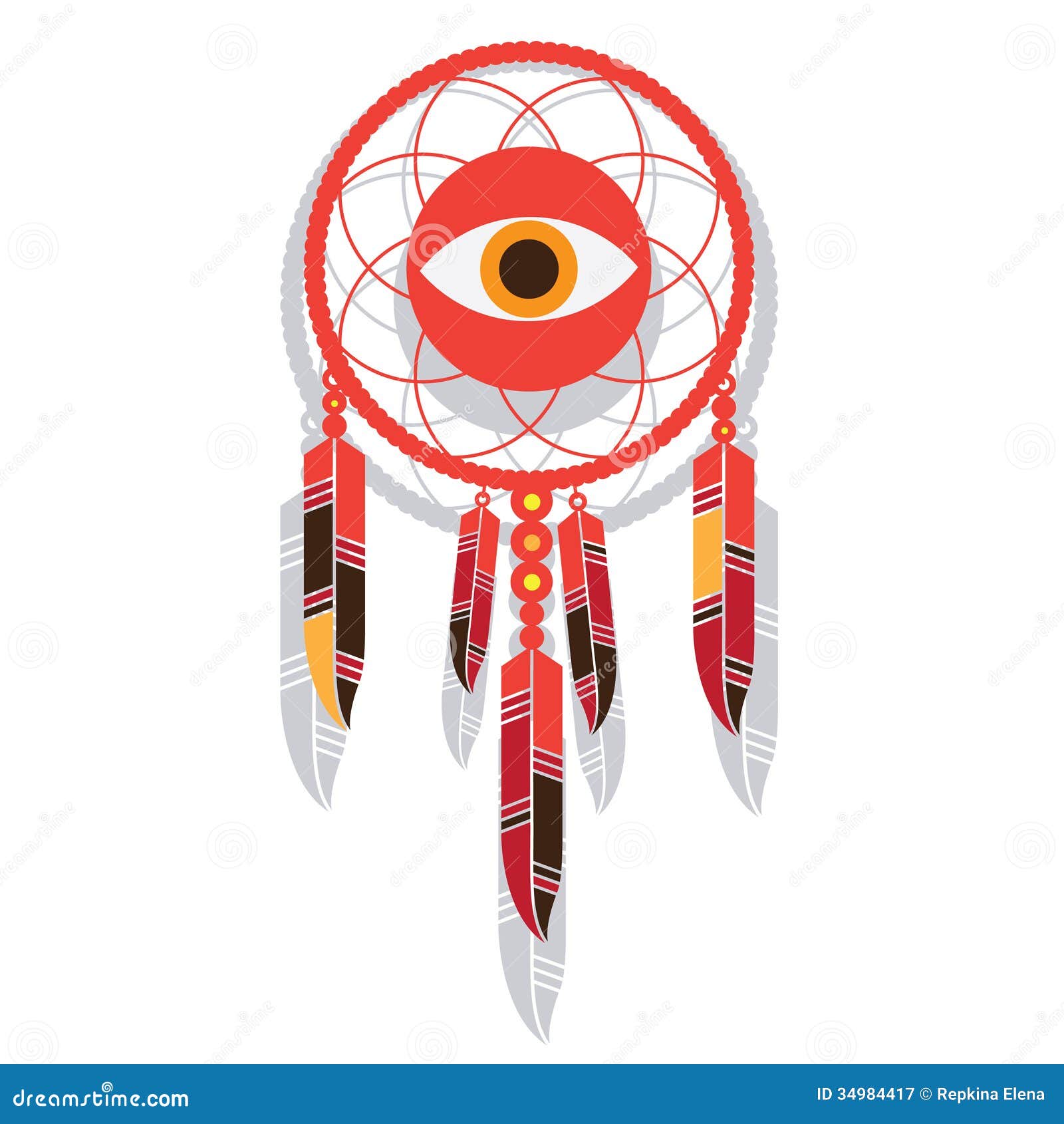 Magic Dream Catcher with Eye Stock Vector Illustration of dreams