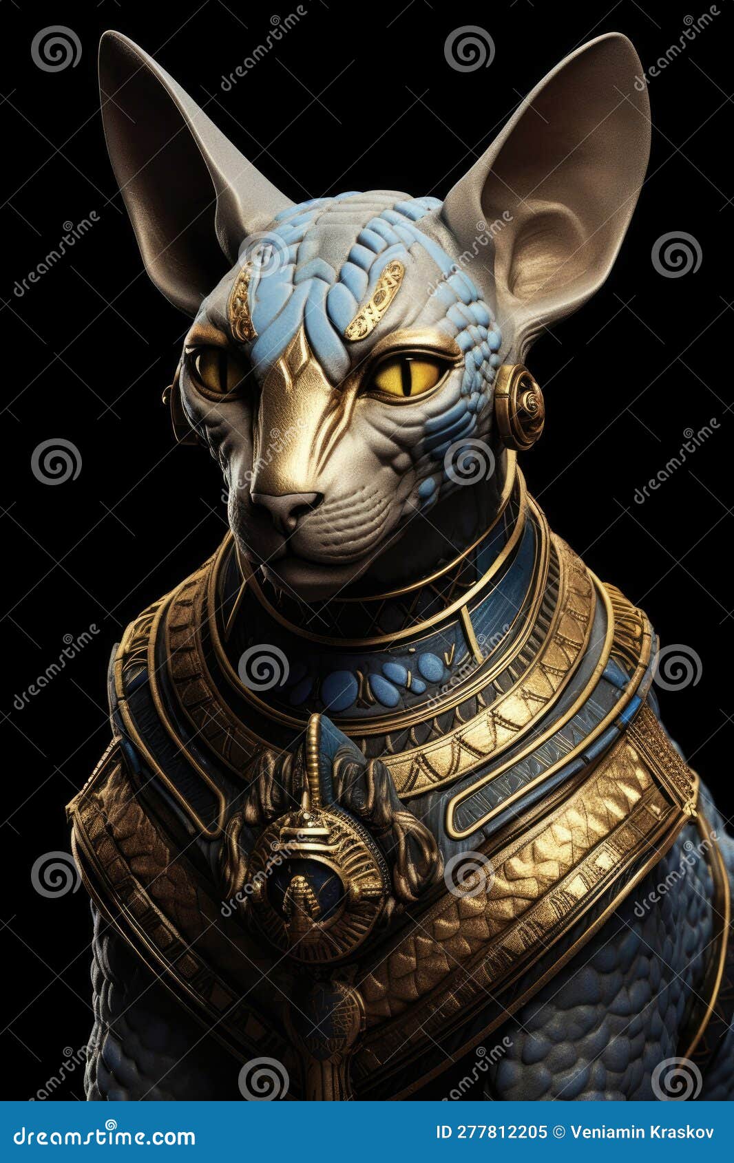 Egyptian cat Sphynx stock illustration. Illustration of egypt 277812205