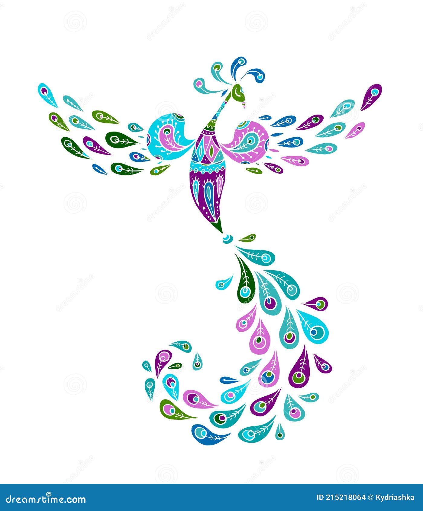 magic fairy bird. phoenix bird. mythical character. ornamental silhouette for your 