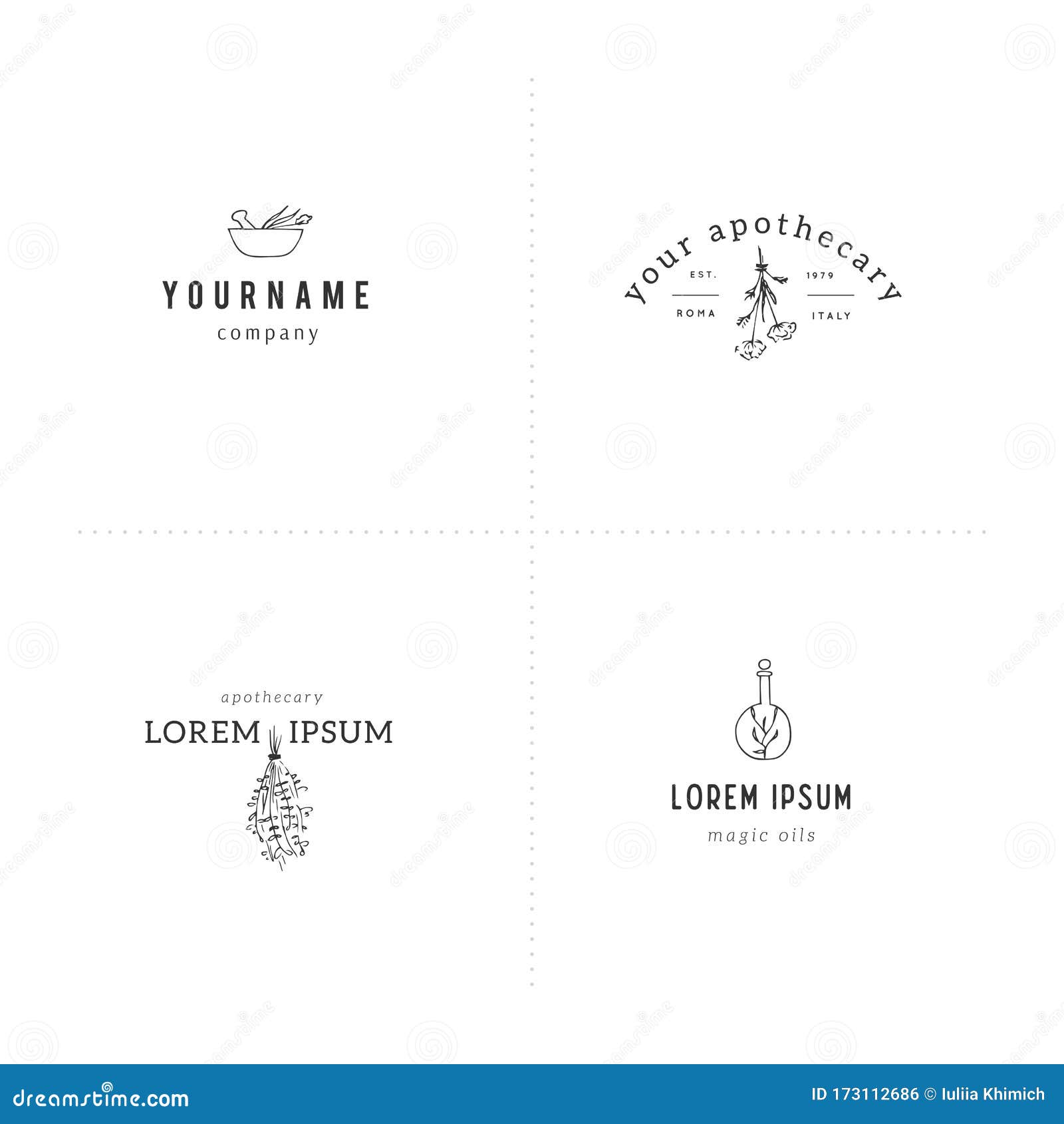 Magic And Fairy Tales Theme Vector Logo Templates With Hand Drawn Elements Stock Vector Illustration Of Icon Logo