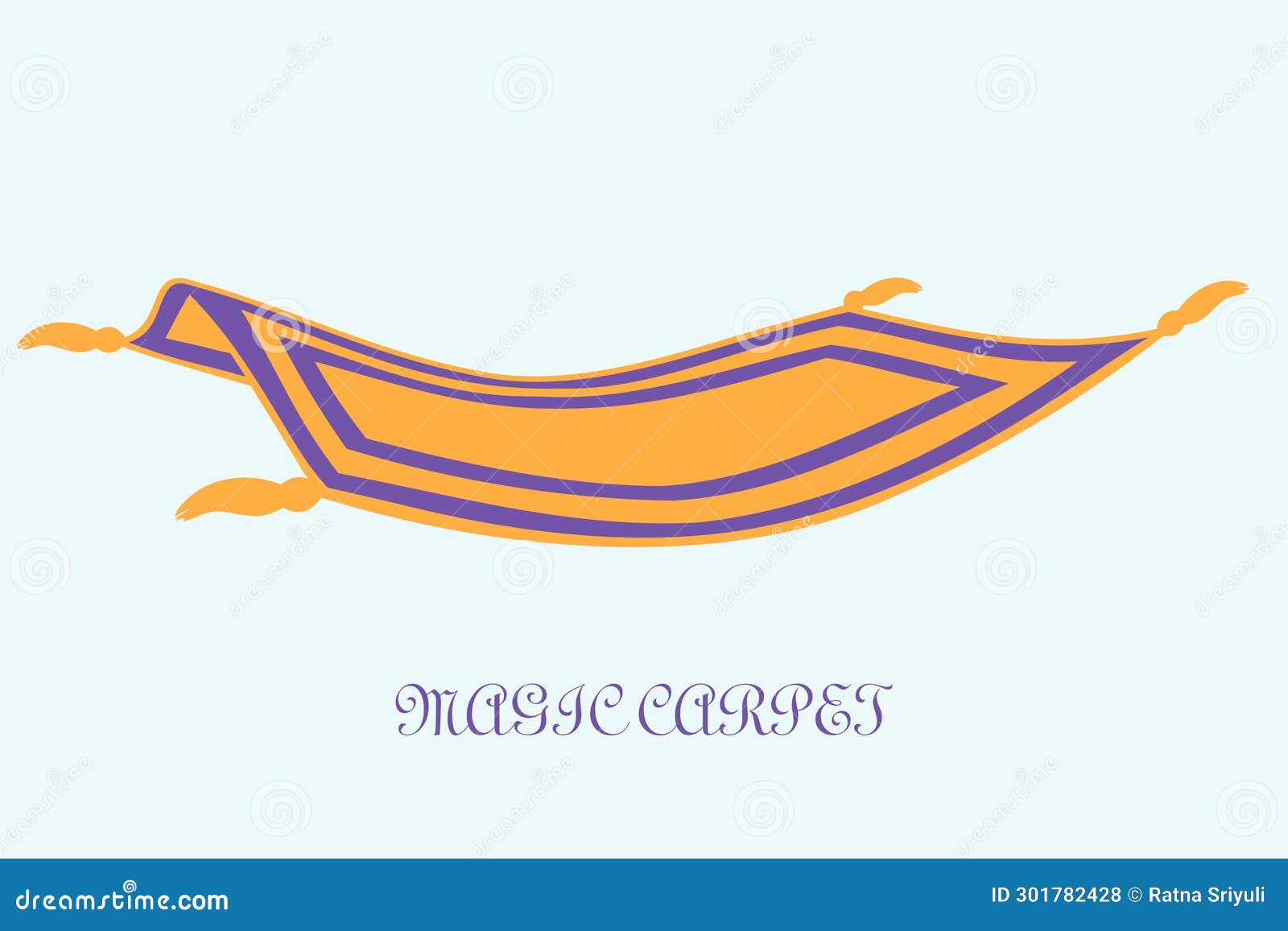 Magic Flying Carpet Design Vector Isolated Illustration Stock Vector
