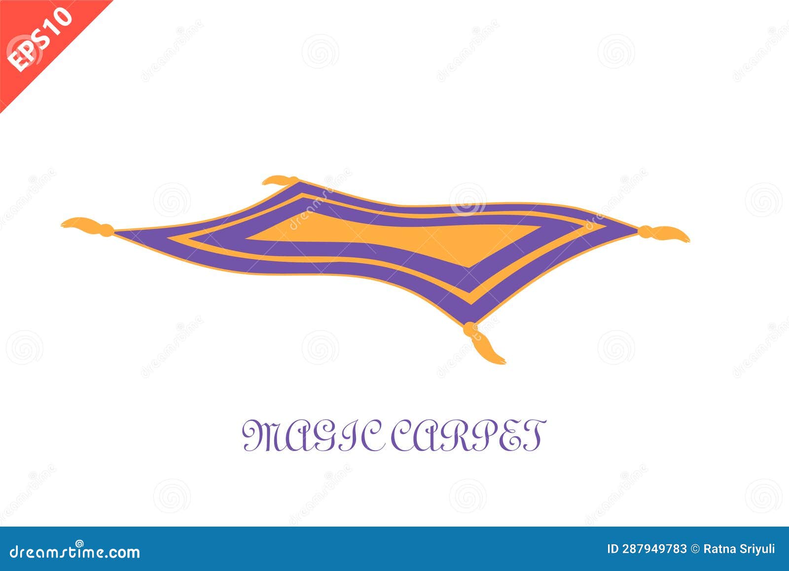Magic Flying Carpet Design Vector Isolated Illustration Stock Vector