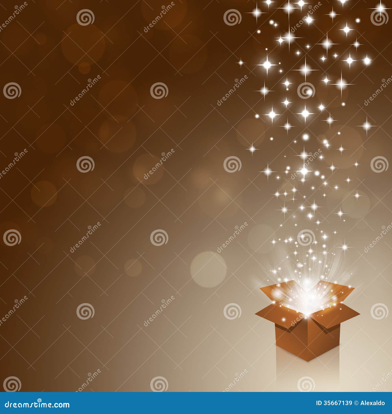 Magic Gift Box stock illustration. Illustration of gold 35667139