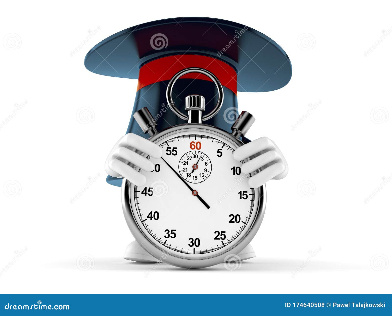Magic Hat Character with Stopwatch Stock Illustration Illustration of