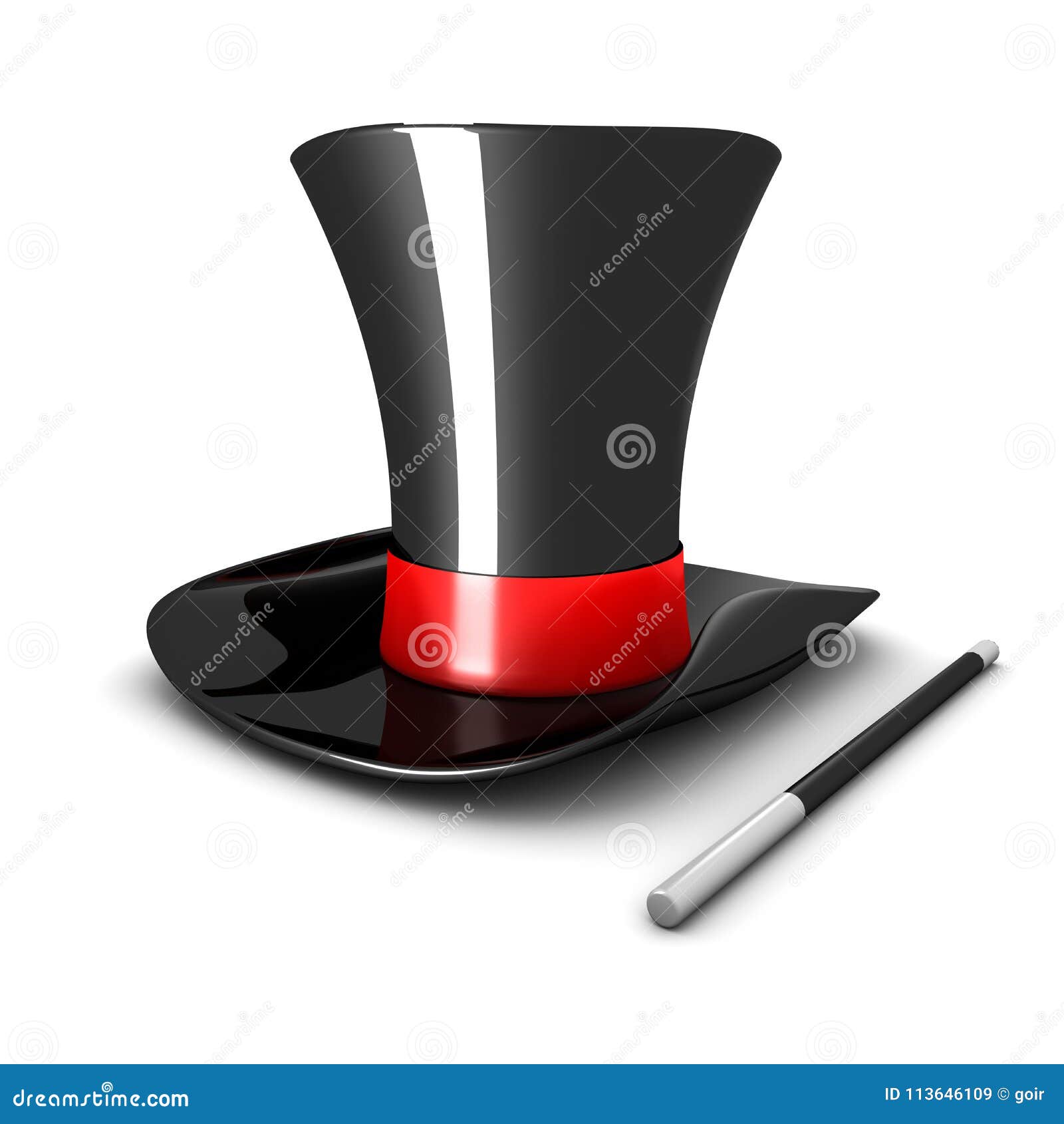 Magic hat on white stock illustration. Illustration of clothing 113646109