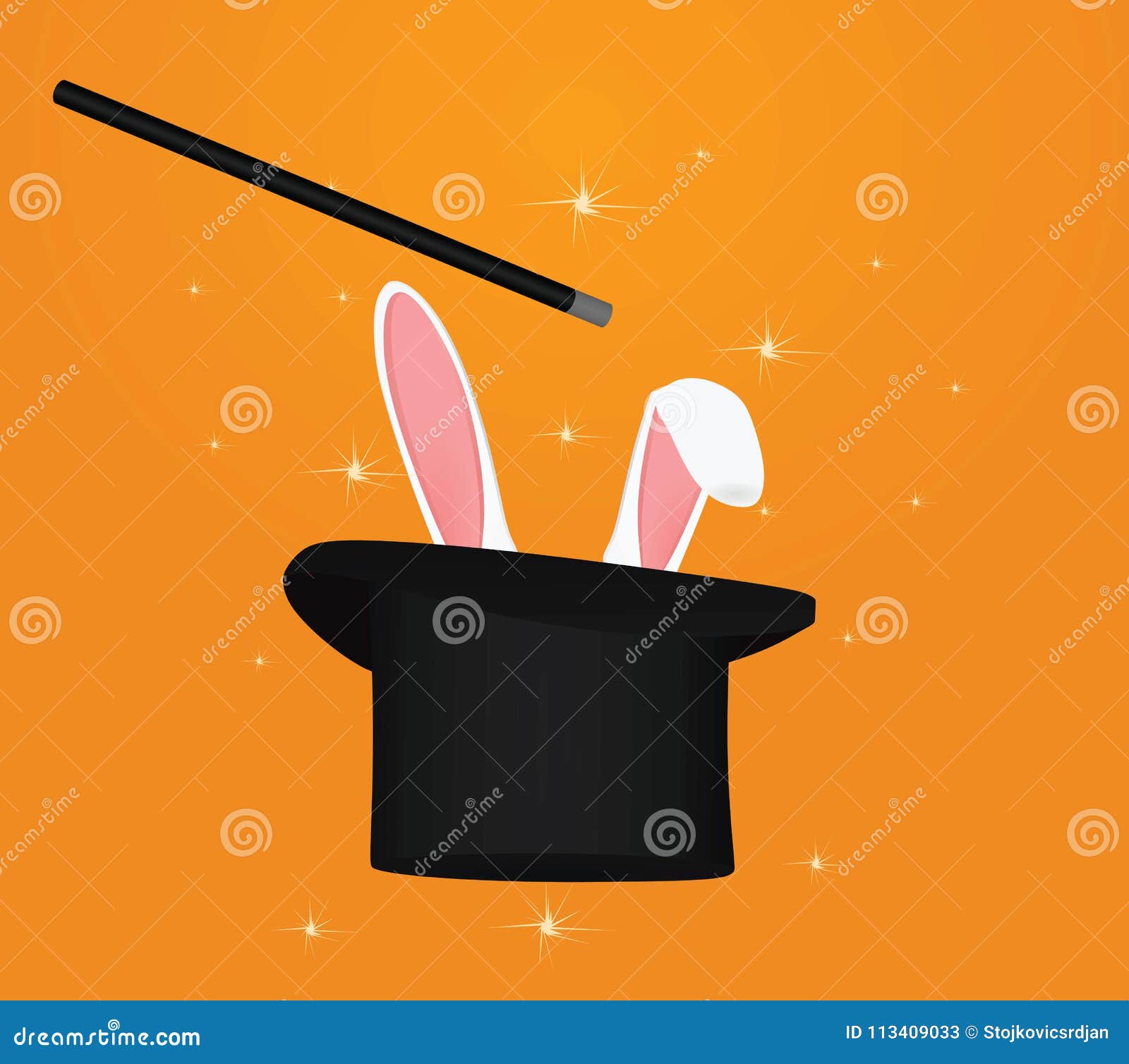 magic hat and rabbit`s ears