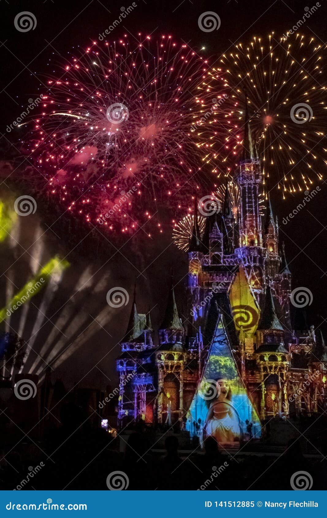 Magic Kingdom Cinderella Castle Fireworks Orlando Editorial Image Image Of Cinderella Magic