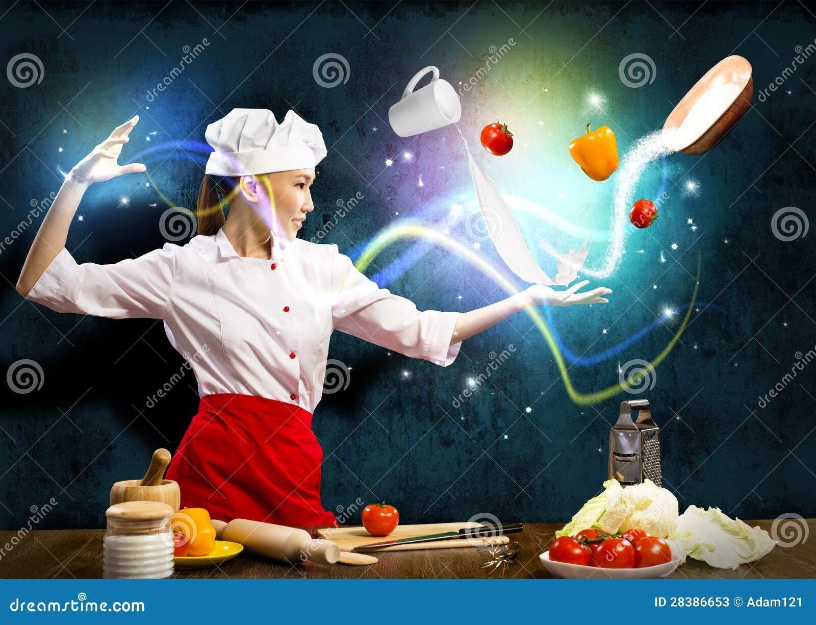 Magic in the kitchen stock image. Image of attractive - 28386653