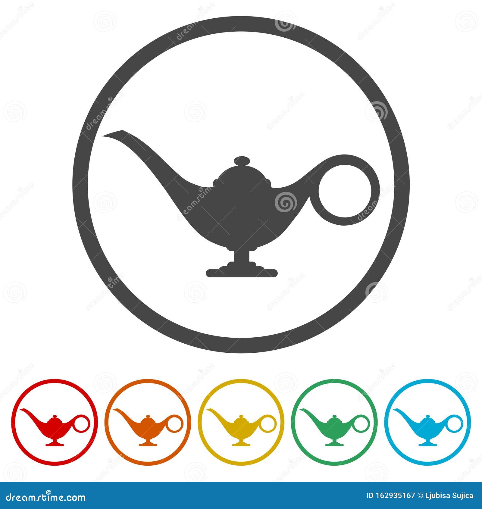 Magic Lamp Icons Set - Illustration Stock Vector - Illustration of ...