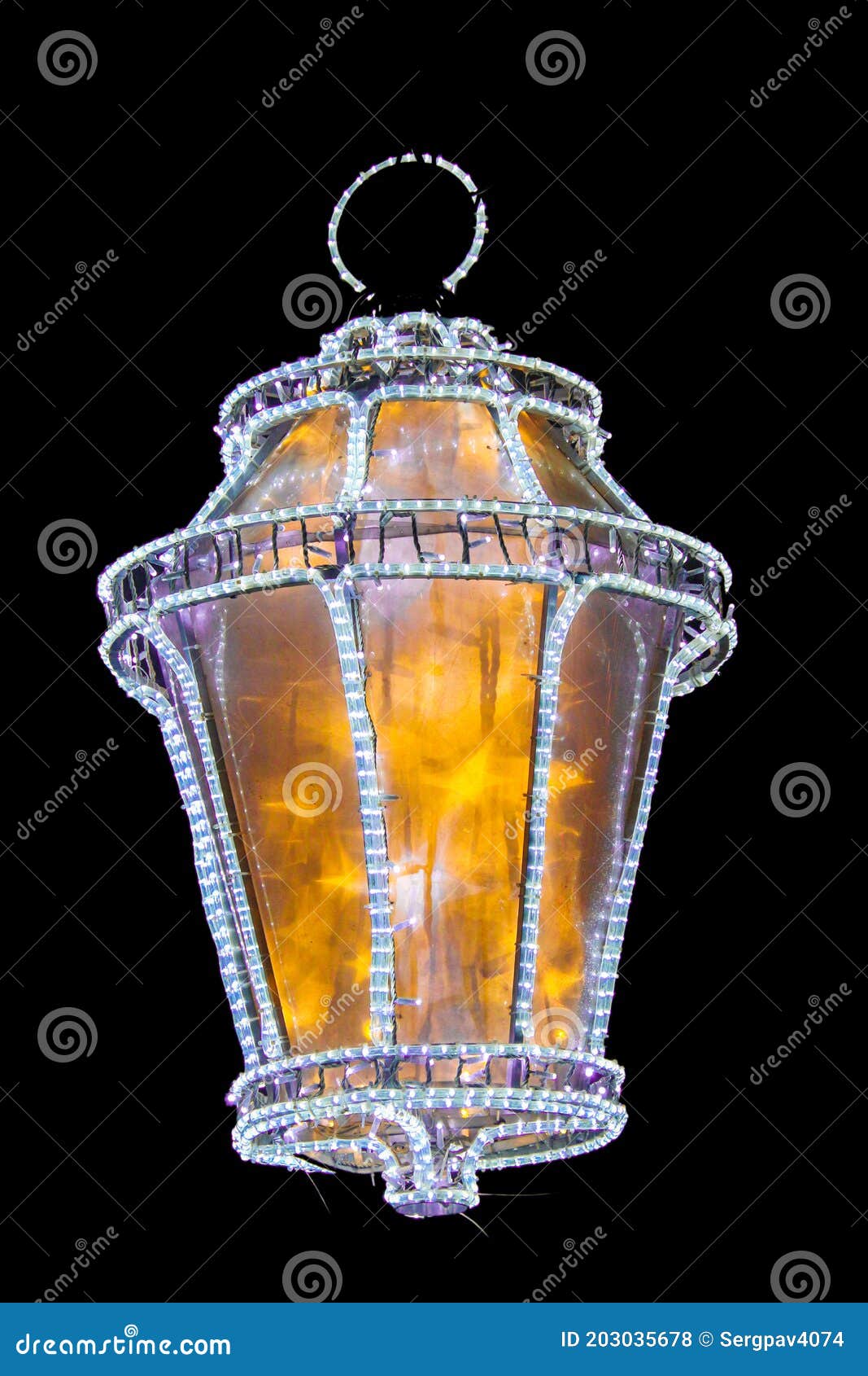 Magic Lantern Burning in the Dark Stock Photo Image of design, city 203035678