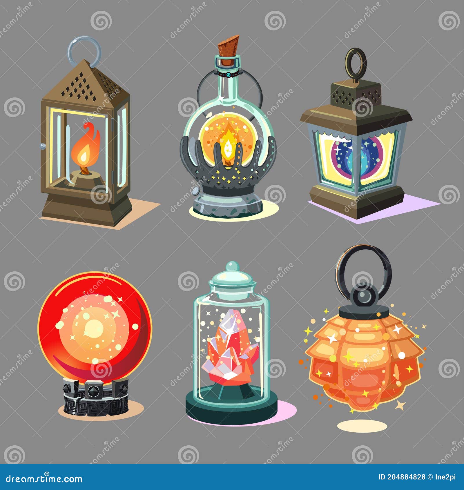 Fire kerosene lamp game pixel art Royalty Free Vector Image