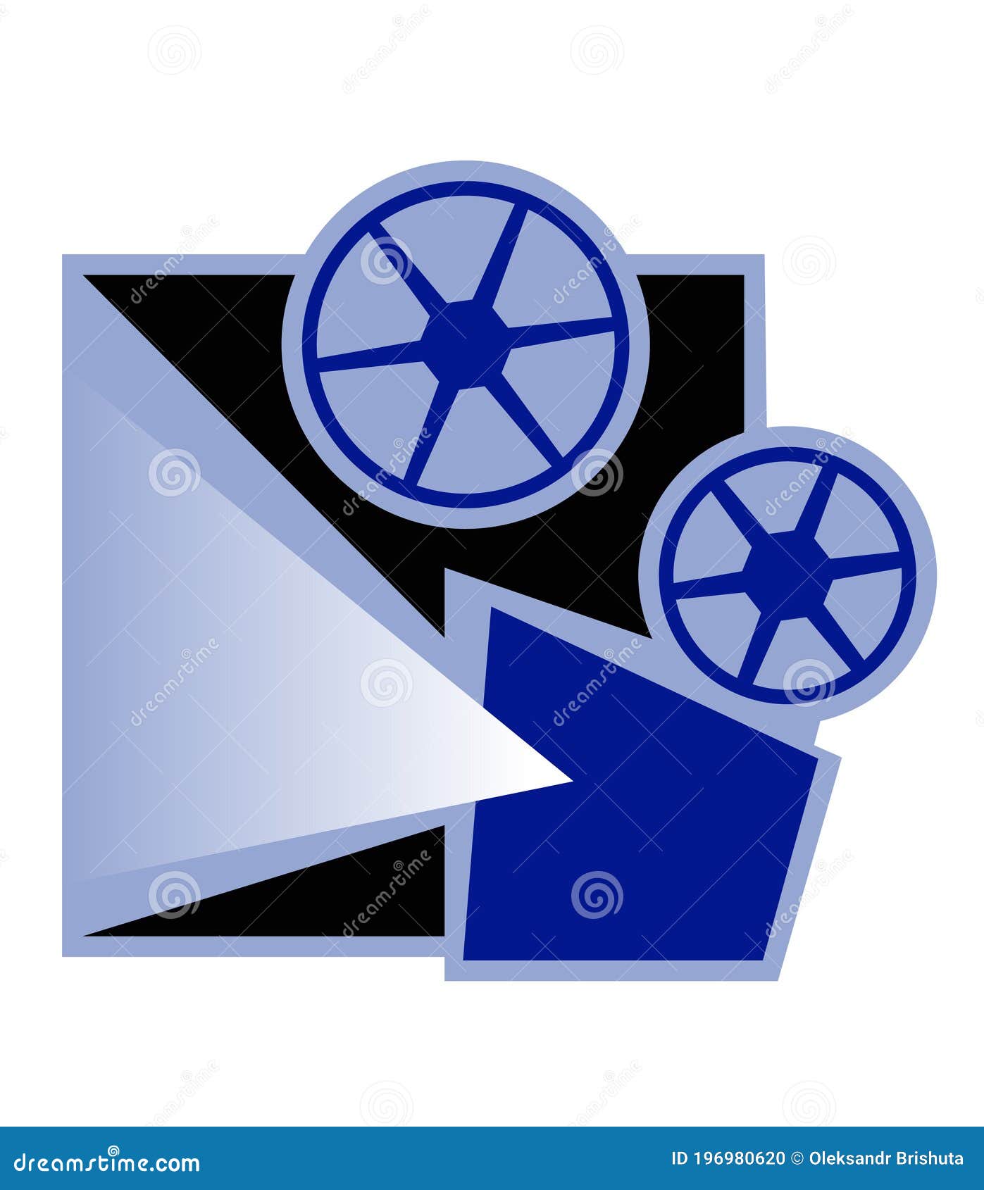 Magic Lantern. Stylized Image of an Old Cinema Projector. Logo Template