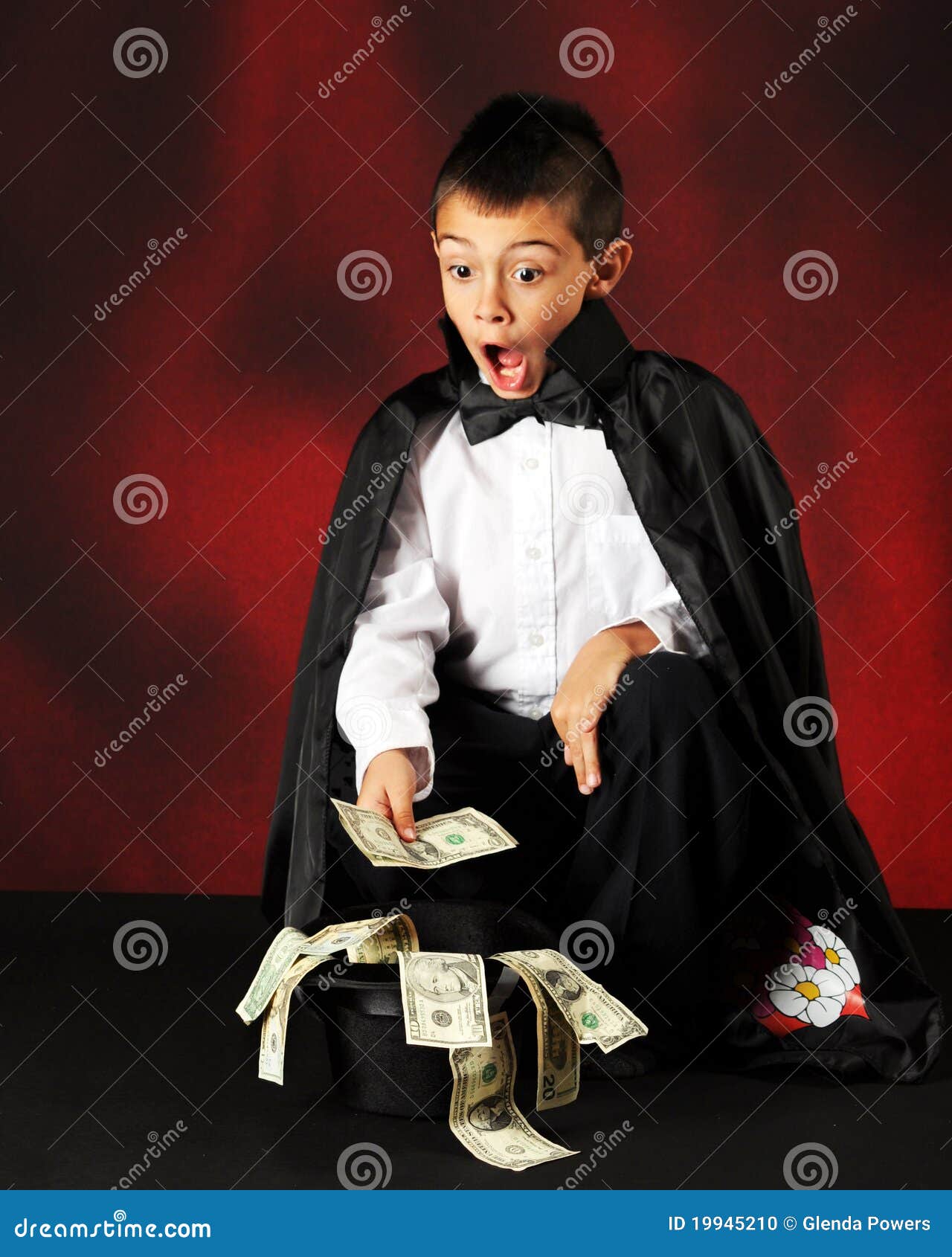 Magic Money stock photo. Image of amazed, black, outfit - 19945210