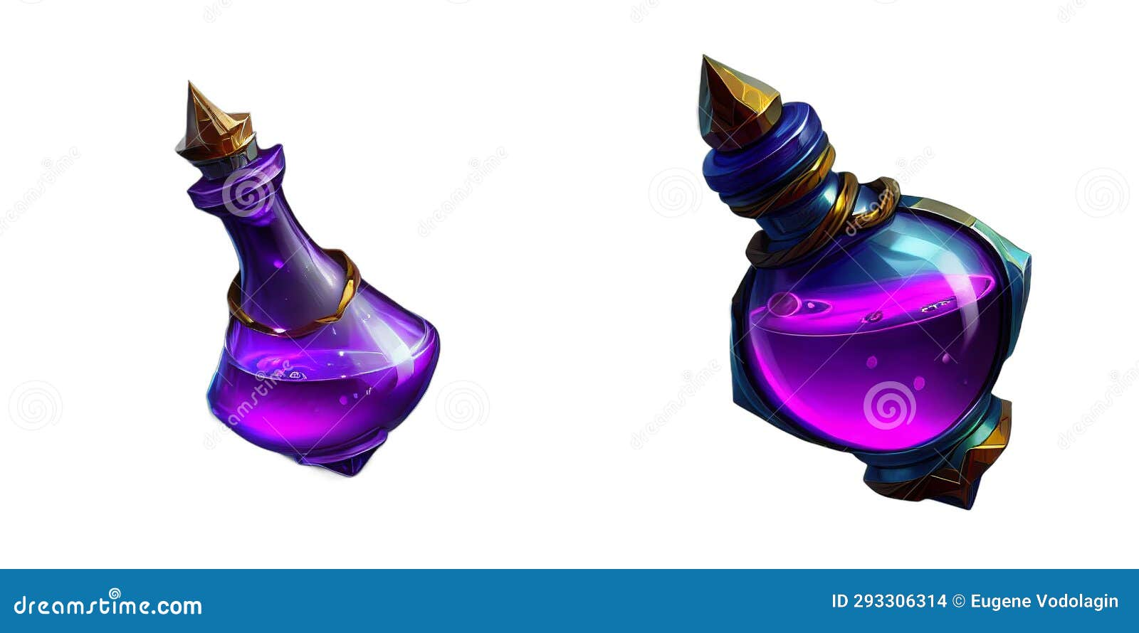 Magic Potion on a White Background AI Generated Stock Illustration