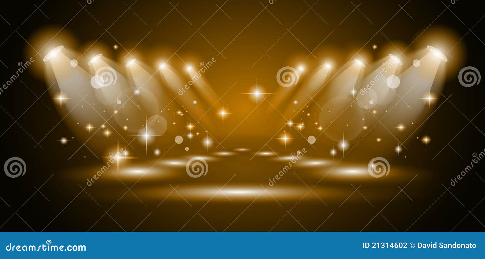 Magic Spotlights with Gold Rays Stock Vector Illustration of modern