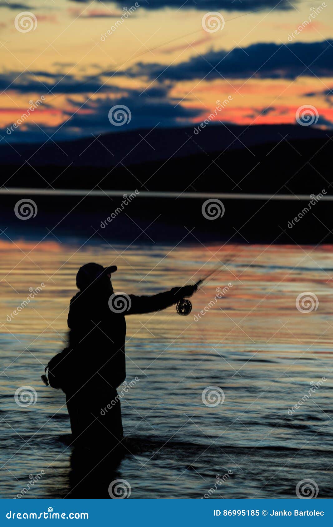 Magic sunset stock image. Image of contemplate, fishing - 86995185