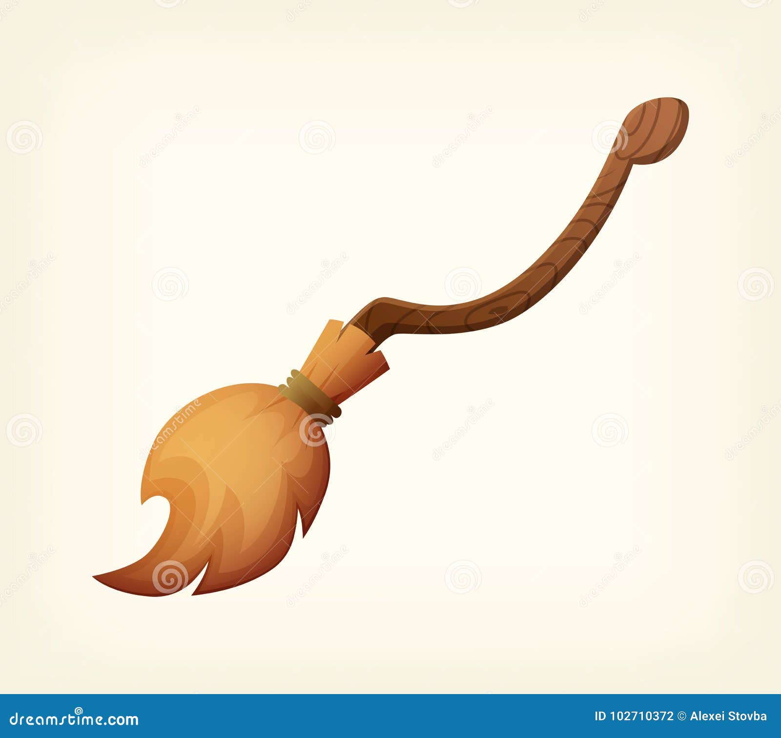 Magic Witch Broomstick. Vector Illustration. Broom Concep Design