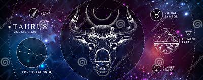 Modern Magic Witchcraft Card with Astrology Taurus Zodiac Sign ...