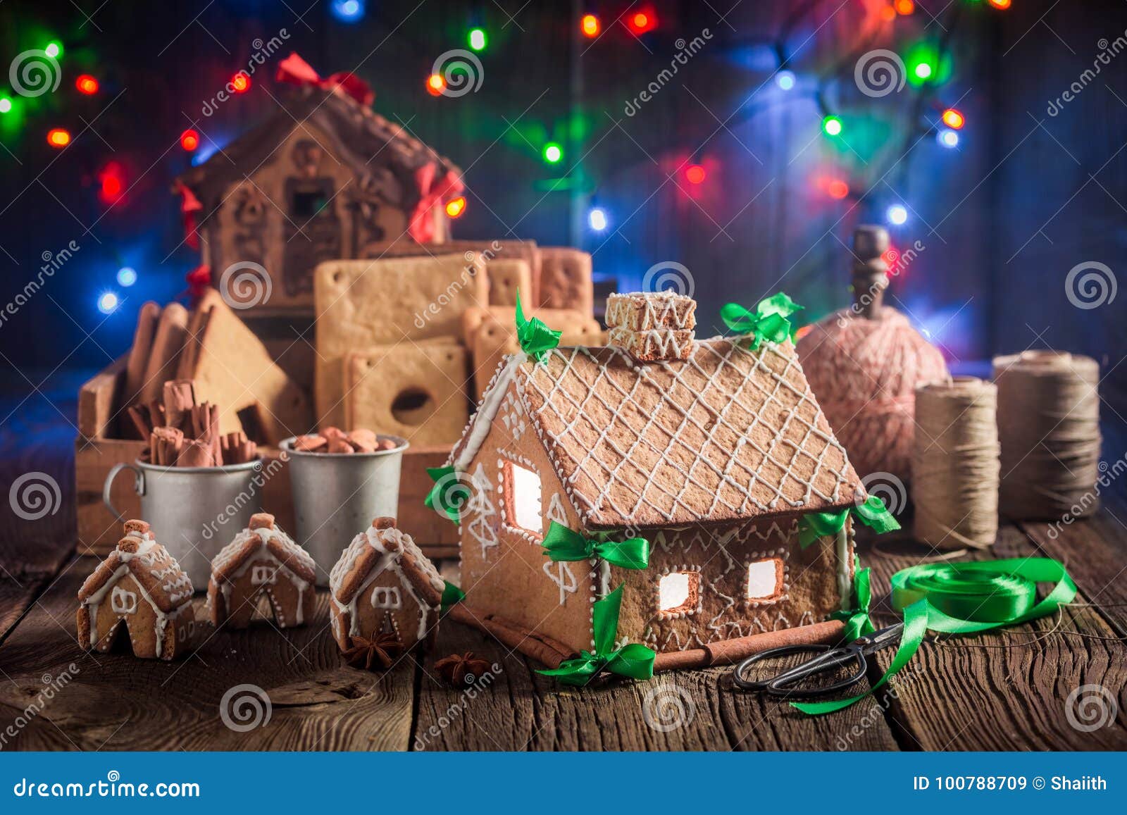 Magical Christmas gingerbread cottage in the unique place