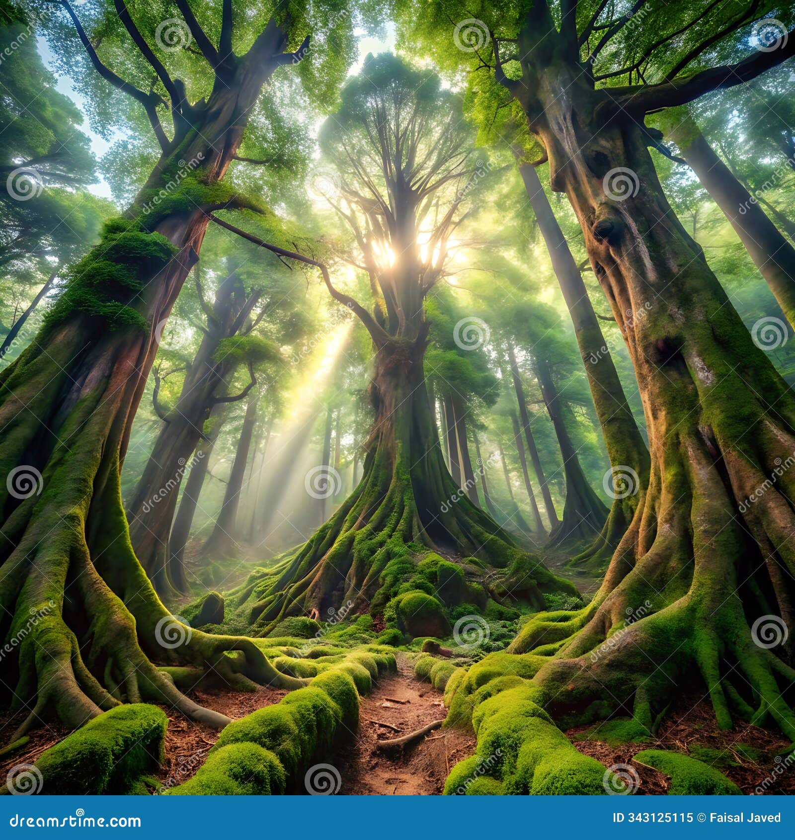 a magical forest filled with towering ancient trees whispers secrets of the past