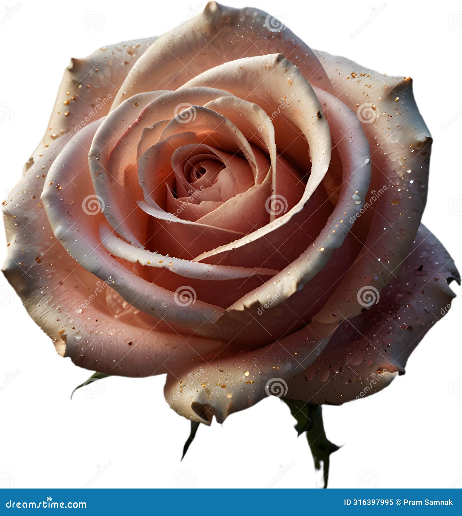 magical stardust rose of enchantment, stardust rose clipart for decoration.