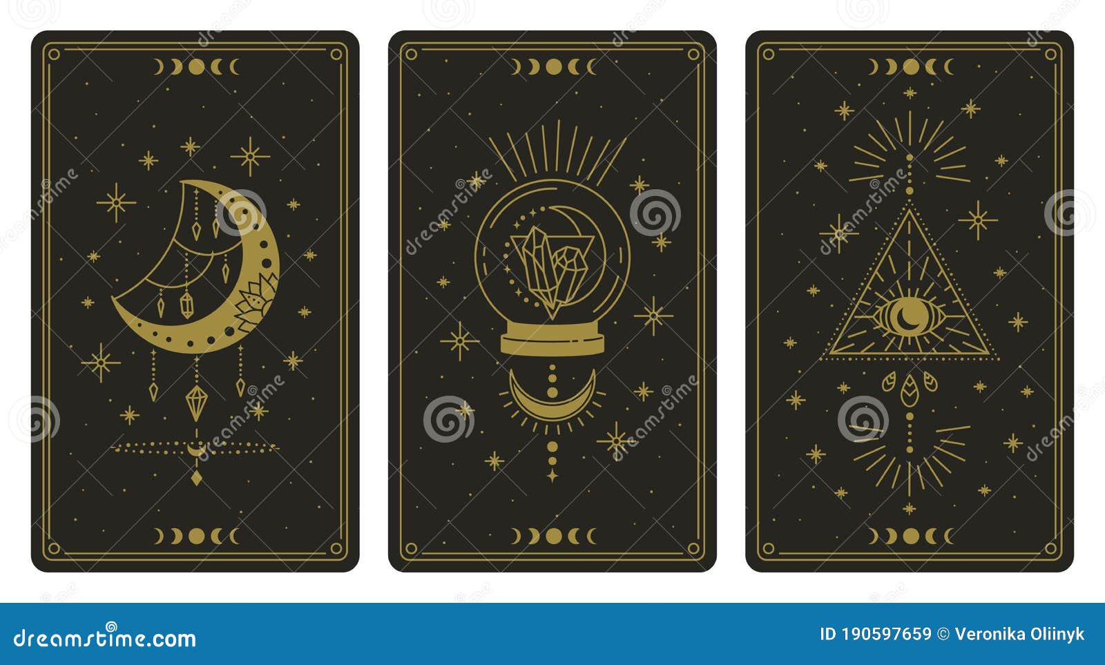 magical tarot cards. magic occult tarot cards, esoteric boho spiritual tarot reader moon, crystal and magic eye s