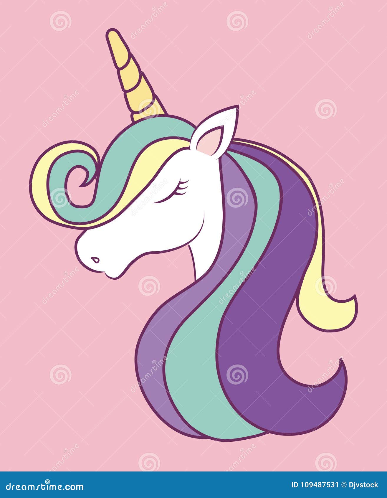 Magical unicorns design stock vector. Illustration of head - 109487531