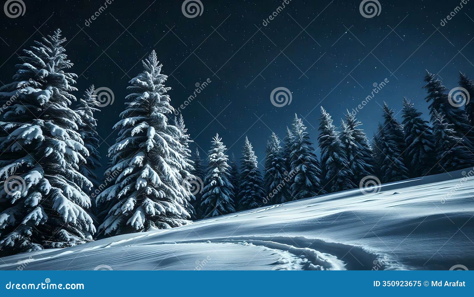magical winter night: cabin, snowman, and starry mountain scene