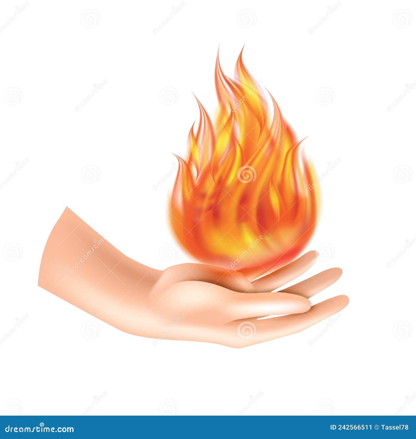 Magician Hand Holding Fire. Magic Vector Concept Stock Vector ...